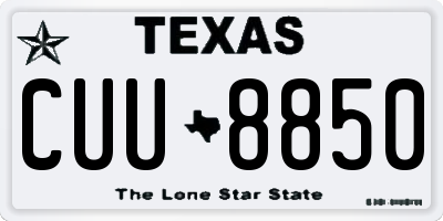 TX license plate CUU8850
