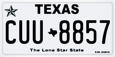 TX license plate CUU8857