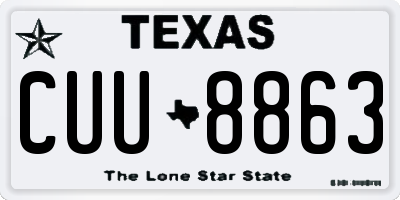 TX license plate CUU8863