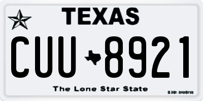 TX license plate CUU8921