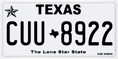 TX license plate CUU8922
