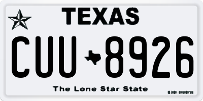TX license plate CUU8926