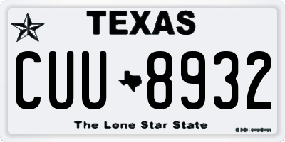 TX license plate CUU8932