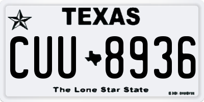 TX license plate CUU8936