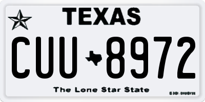 TX license plate CUU8972