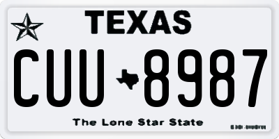 TX license plate CUU8987