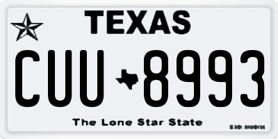 TX license plate CUU8993
