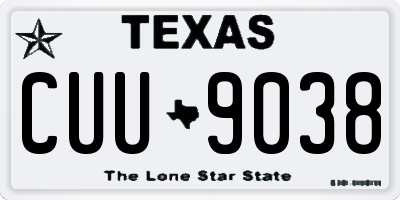 TX license plate CUU9038