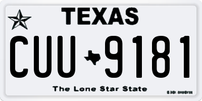TX license plate CUU9181