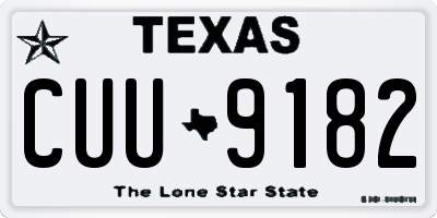 TX license plate CUU9182