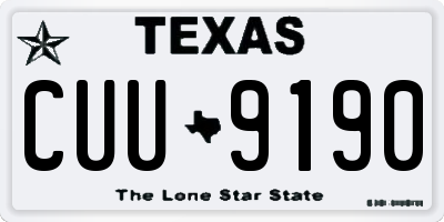 TX license plate CUU9190