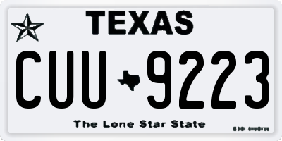 TX license plate CUU9223
