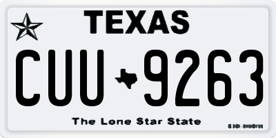 TX license plate CUU9263