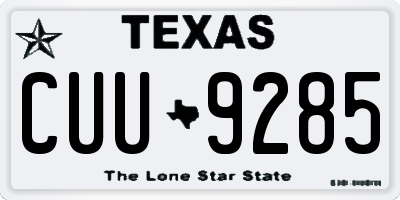 TX license plate CUU9285