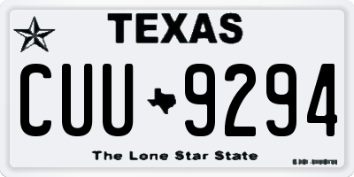 TX license plate CUU9294