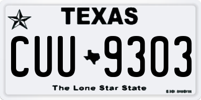 TX license plate CUU9303