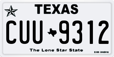 TX license plate CUU9312