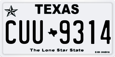 TX license plate CUU9314