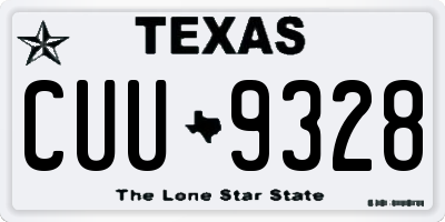 TX license plate CUU9328