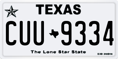 TX license plate CUU9334