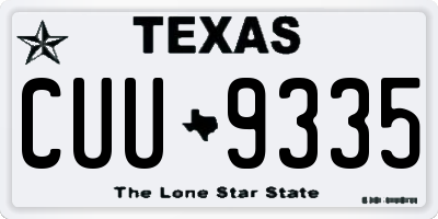 TX license plate CUU9335