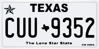 TX license plate CUU9352