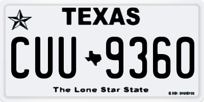 TX license plate CUU9360