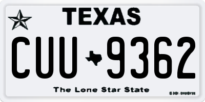 TX license plate CUU9362