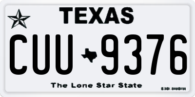 TX license plate CUU9376