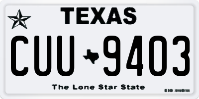 TX license plate CUU9403