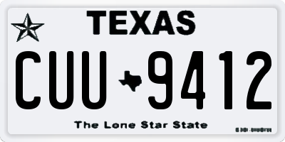 TX license plate CUU9412