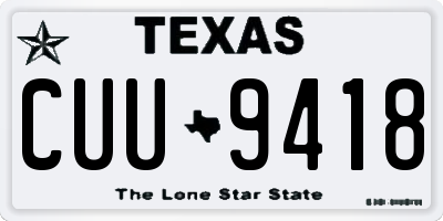 TX license plate CUU9418