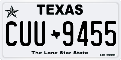 TX license plate CUU9455