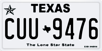 TX license plate CUU9476