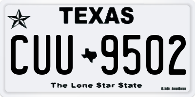 TX license plate CUU9502