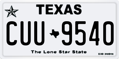 TX license plate CUU9540