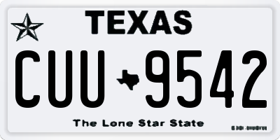 TX license plate CUU9542
