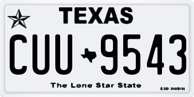 TX license plate CUU9543