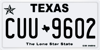 TX license plate CUU9602