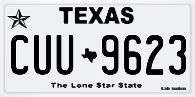 TX license plate CUU9623