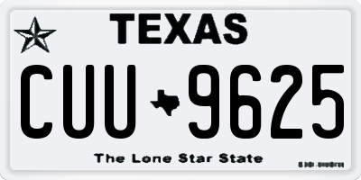 TX license plate CUU9625