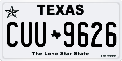 TX license plate CUU9626