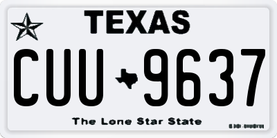 TX license plate CUU9637