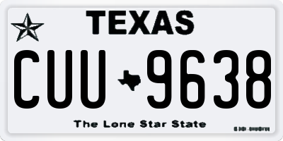 TX license plate CUU9638