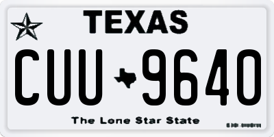 TX license plate CUU9640