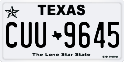 TX license plate CUU9645