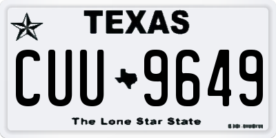 TX license plate CUU9649