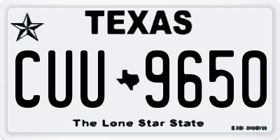 TX license plate CUU9650