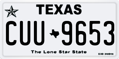 TX license plate CUU9653