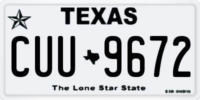 TX license plate CUU9672